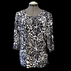 Black and white jersey knit top, medium, Carroll Reed